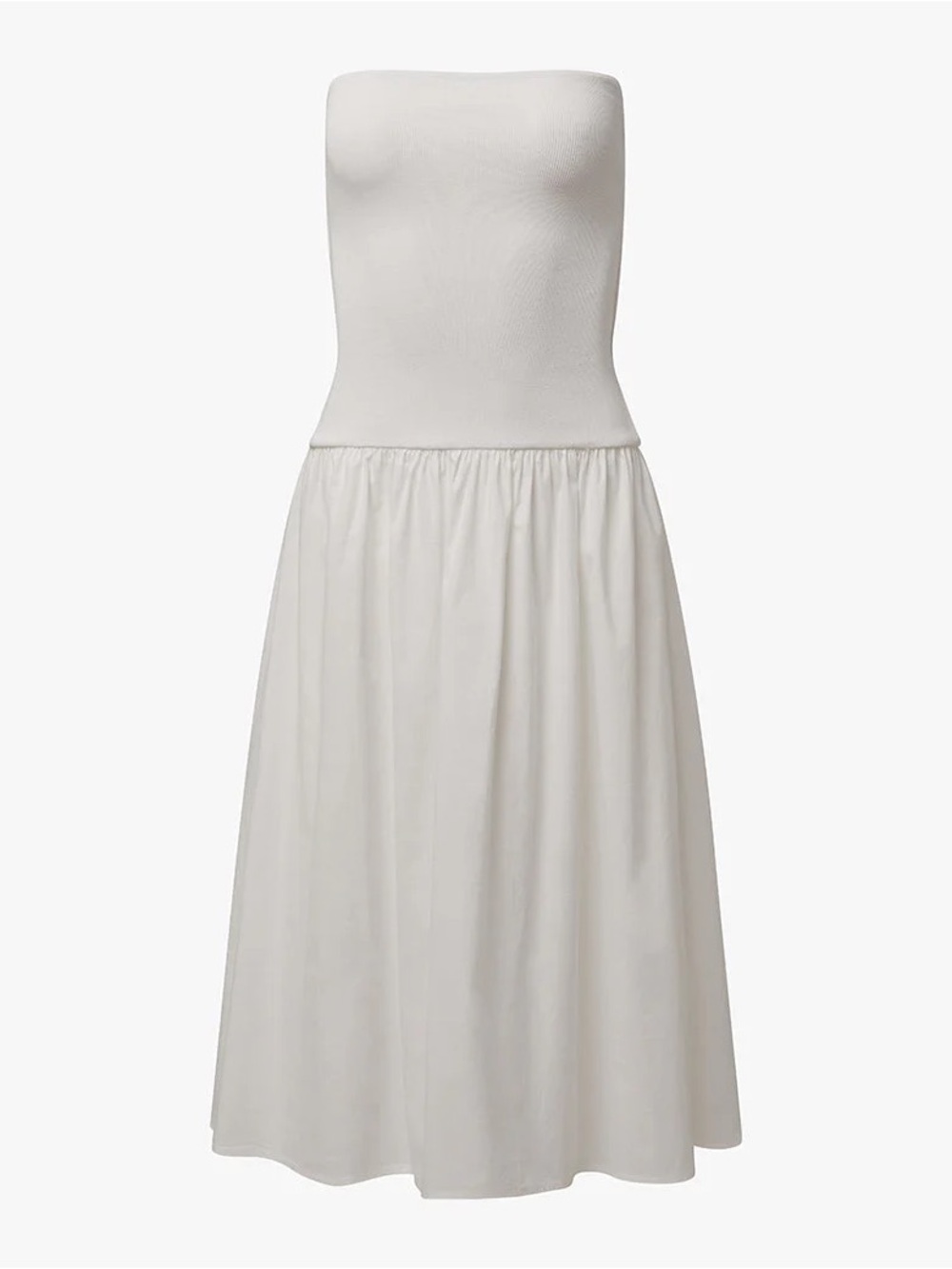 WeWoreWhat Ribbed Cotton Midi Dress in White - version 1 (V1)